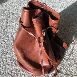FRYE Leather Drawstring Bucket Bag
